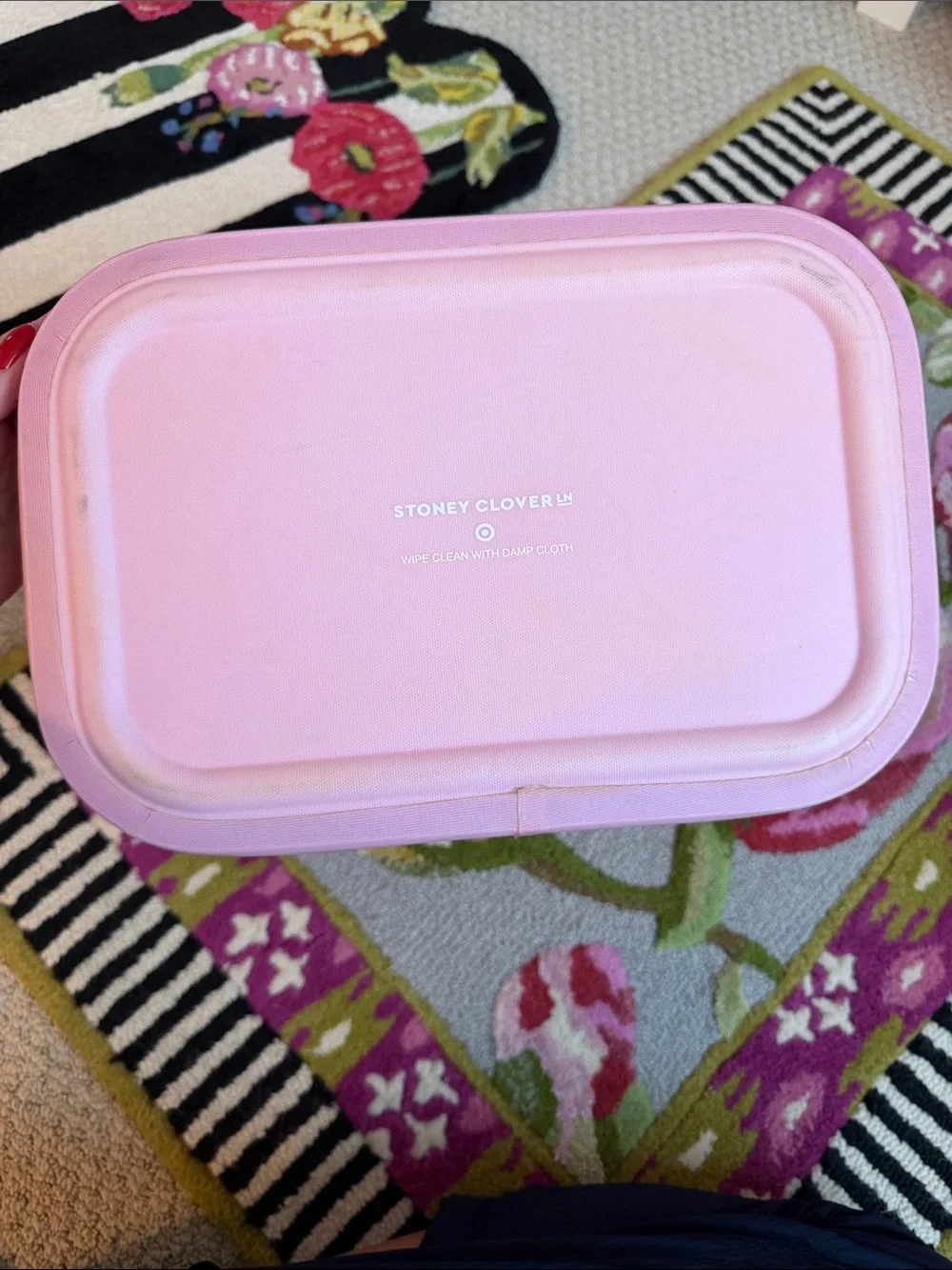 Stoney Clover Lane Pink Gingham Cooler Tote